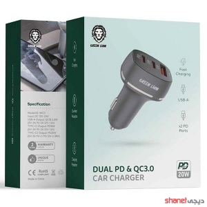 شارژر فندکی ماشین Green lion Dual PD & QC3.0 20w